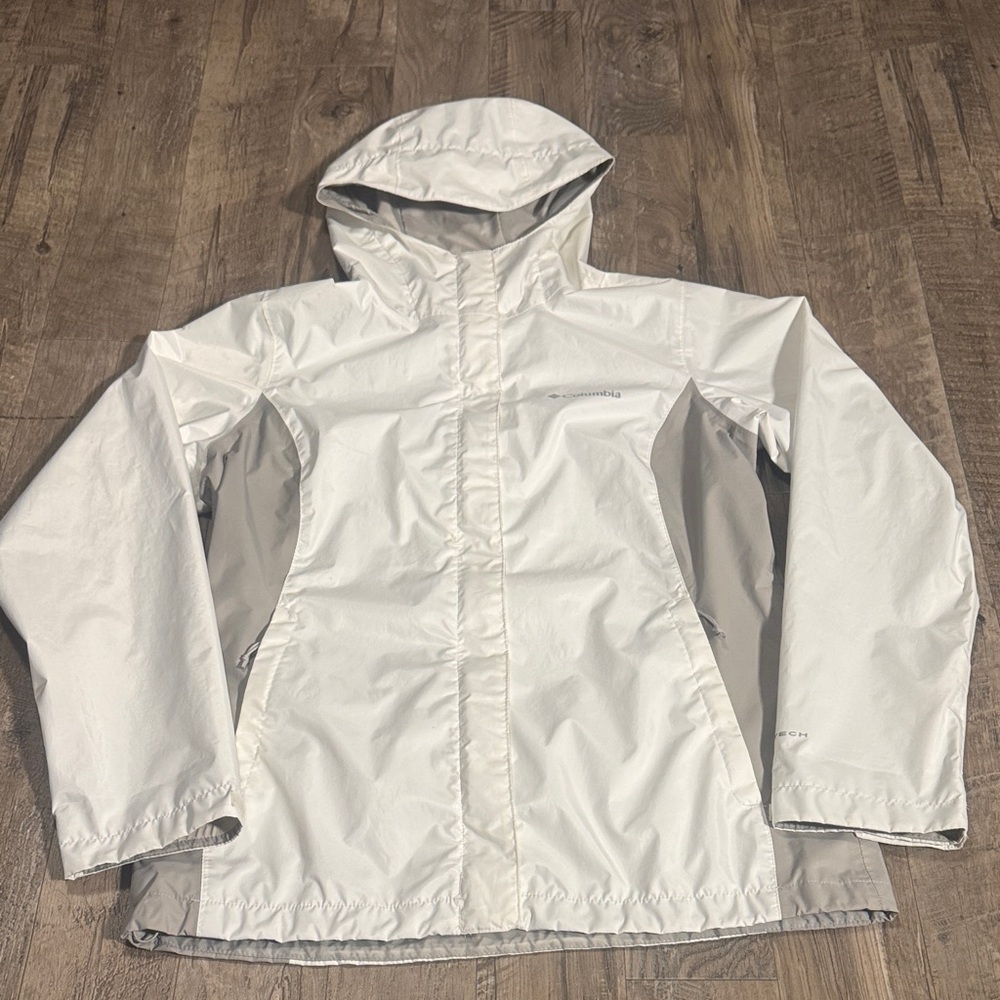 Columbia Women’s Off-White and Greige Hooded Jacket - Size M